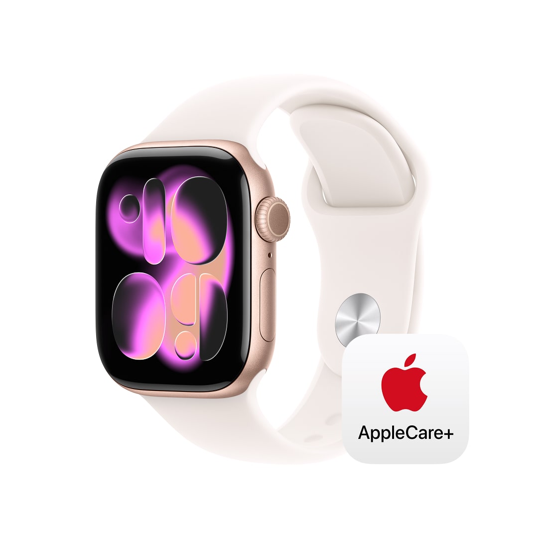Apple Watch Series 11（GPSモデル）- 42mmローズゴールドアルミニウムケースとライトブラッシュスポーツバンド - M/L with AppleCare+