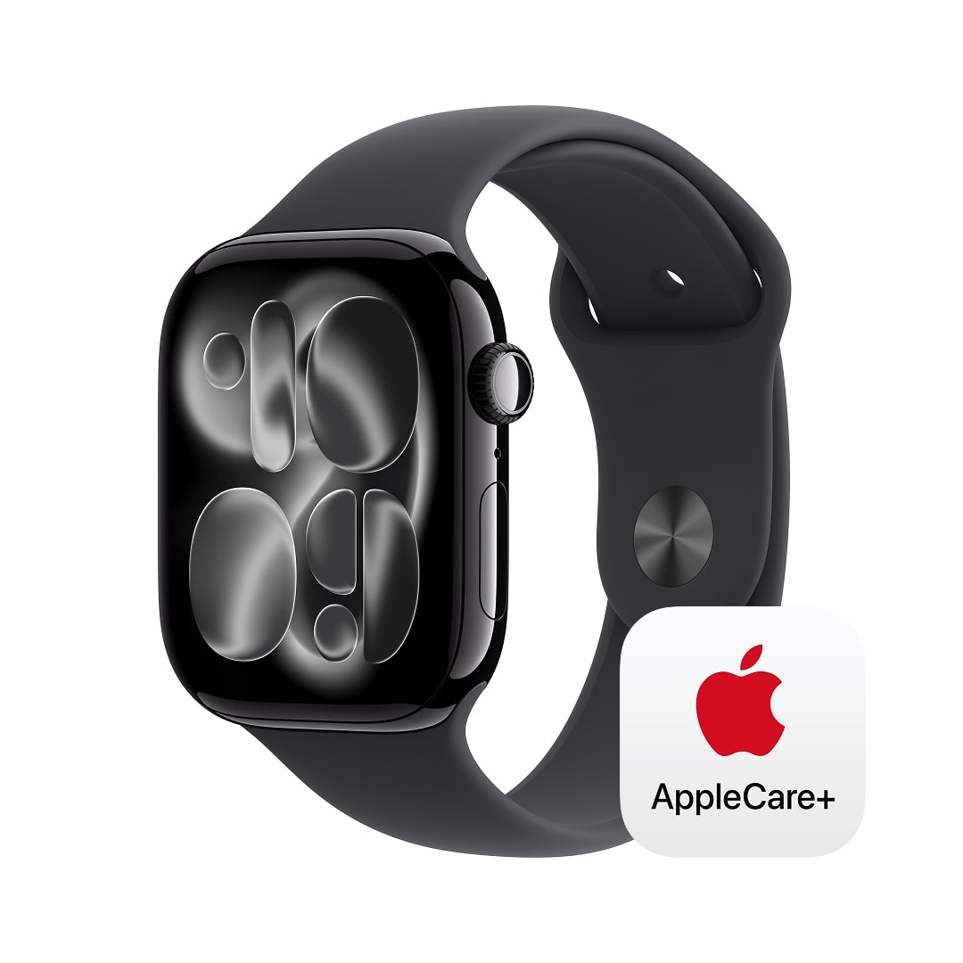 Apple Watch Series 11（GPSモデル）- 46mmジェットブラックアルミニウムケースとブラックスポーツバンド - S/M with AppleCare+