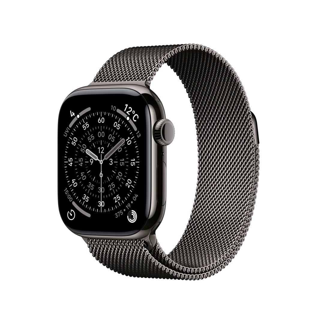 Apple Watch Series 11（GPS + Cellularモデル）- 42mmスレートチタニウムケースとスレートミラネーゼループ