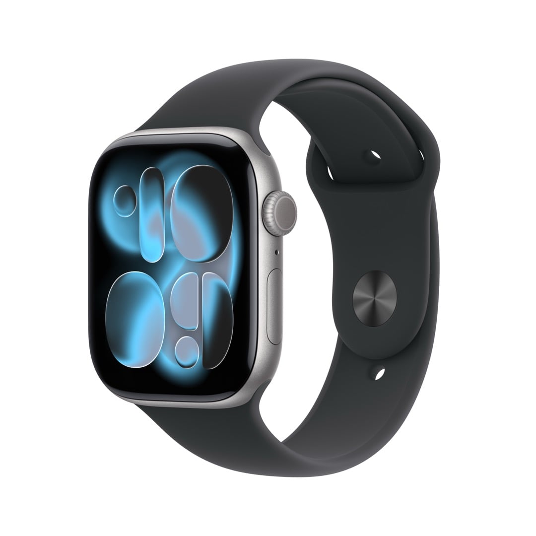 Apple Watch Series 11（GPS + Cellularモデル）- 46mmスペースグレイアルミニウムケースとブラックスポーツバンド - M/L