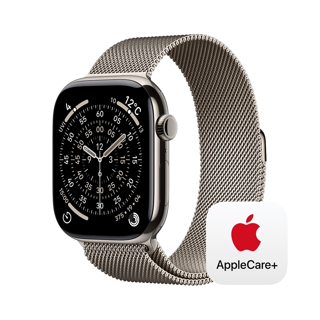 Apple Watch Series 11（GPS + Cellularモデル）- 46mmナチュラルチタニウムケースとナチュラルミラネーゼループ - S/M with AppleCare+