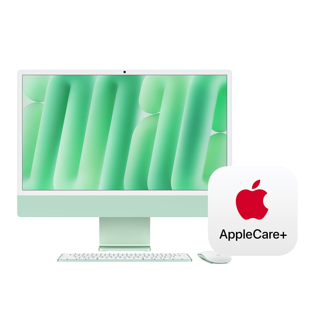 24インチiMac Retina 4.5Kディスプレイモデル: 10コアCPUと10コアGPUを搭載したApple M4チップ, 16GB, 512GB SSD - グリーン with AppleCare+