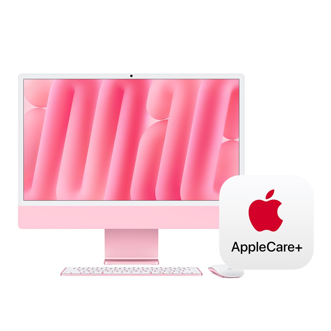 24インチiMac Retina 4.5Kディスプレイモデル: 10コアCPUと10コアGPUを搭載したApple M4チップ, 16GB, 512GB SSD - ピンク with AppleCare+
