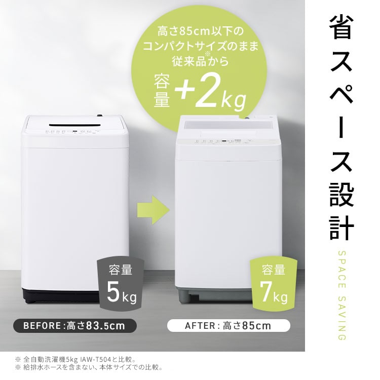 洗濯機 縦型 全自動洗濯機 7kg 7キロ スリム コンパクト 一人暮らし 二人暮らし 風乾燥 部屋干しモード 予約タイマー 新生活 黒 白 アイリスオーヤマ ITW-70A02 ナチュラルブラック