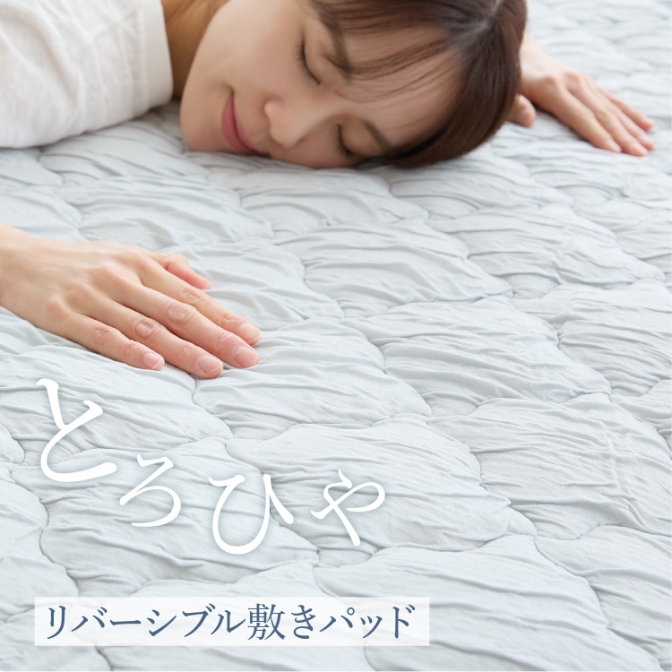敷きパッド ヒンヤリ 接触冷感 とろひや敷パッド SD シーツ ベッドパッド つめたい やわらか Q-max0.416 抗菌・防臭・防ダニ 吸放湿性 洗える セミダブルサイズ ひんやり寝具 節約 ベージュ ベージュ