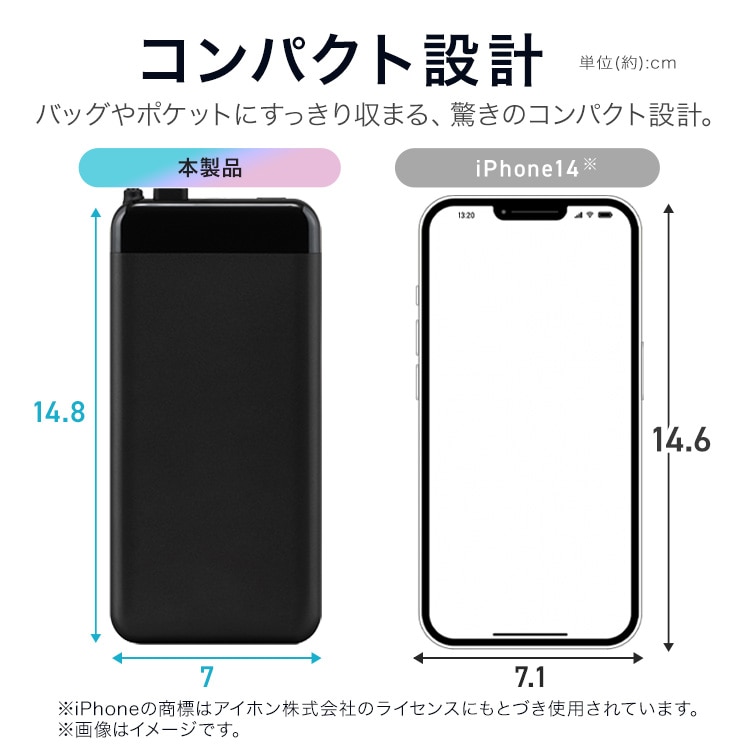 モバイルバッテリー CE-A20020-B ブラック 安心延長保証