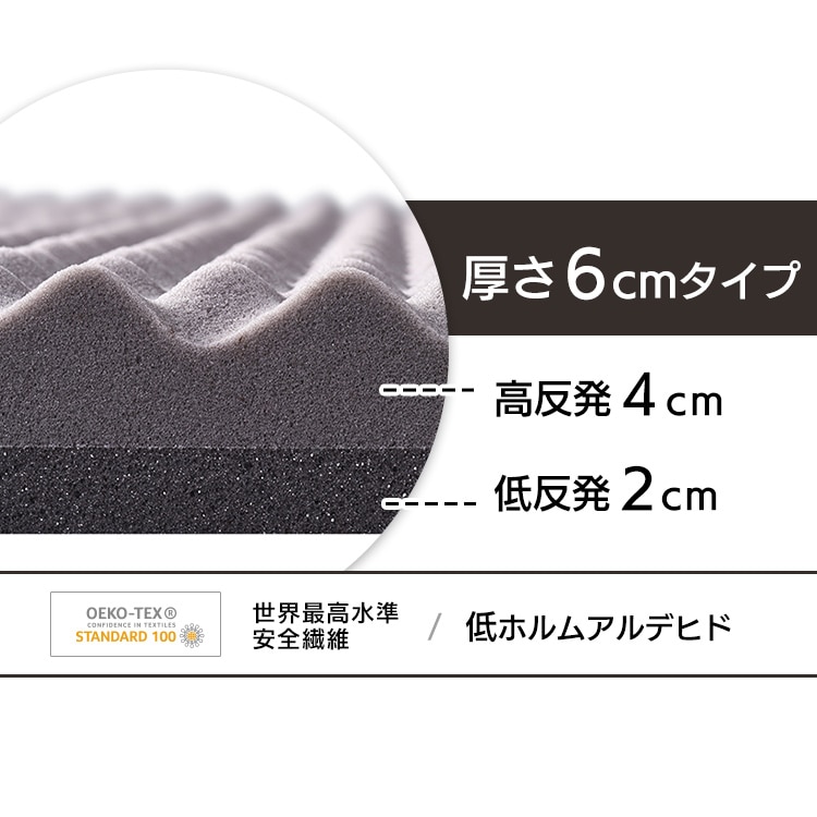 リバーシブルマットレス≪厚さ6cm≫ MAKT6-S シングル