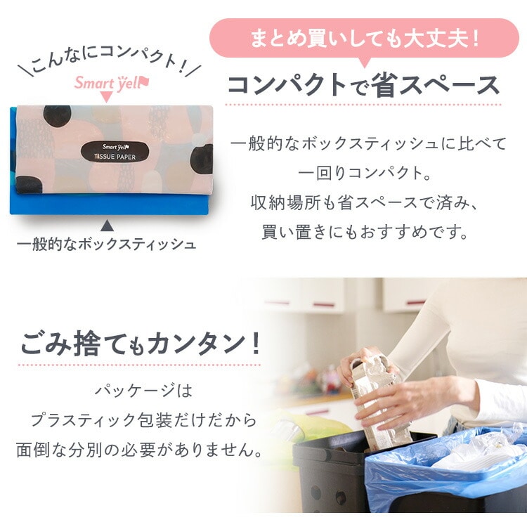 5パック] ティッシュ ソフトパック 300枚 (150組) 5パック