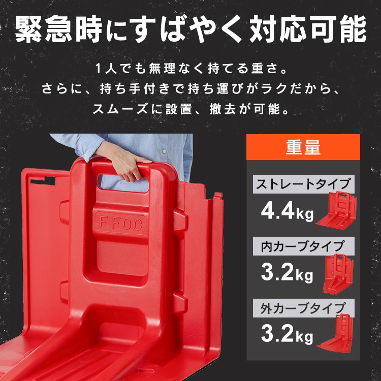 止水板 外カーブタイプ FCB-61C レッド 外カーブ