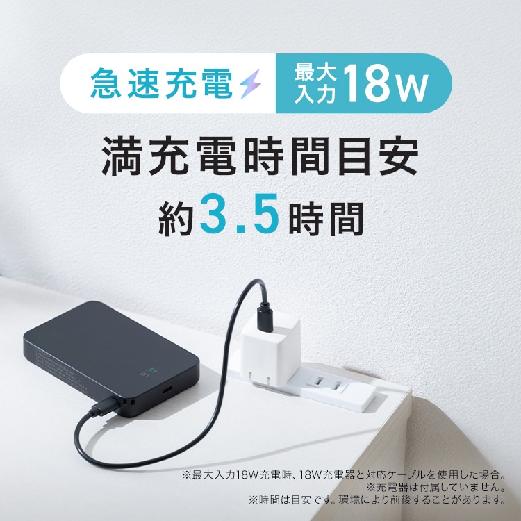 薄型モバイルバッテリー 10000mAh TS-A10020-B ブラック 安心延長保証