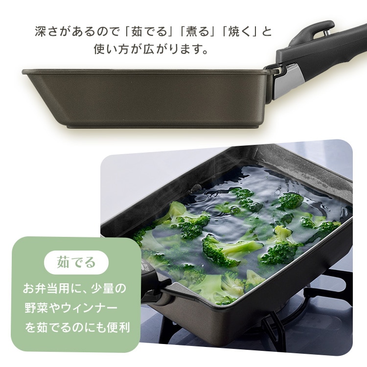 ダイヤモンドコートパンガス火対応+ＩＨ体温エッグパン+マルチハンドル ダイヤモンドコートパン マルチエッグパン入り 9点セット IHガス