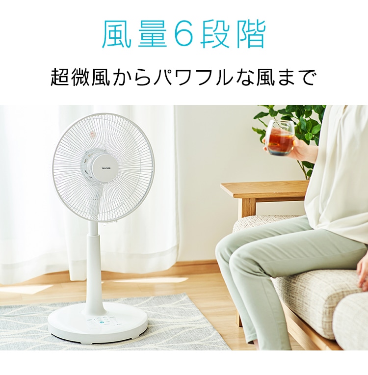 リビング扇風機 DC 左右首振り リモコン付 KI-327DC(G) TEKNOS グレー グレー