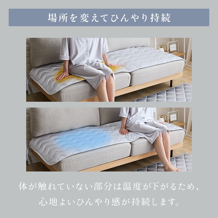 シルクタッチシリーズ ソファ用敷きパッド ソファカバー シルクタッチソファパッド S ソファーパッド 接触冷感 ソファーカバー 滑り止め加工 ひんやり もっちり なめらか 抗菌・防臭 洗える 65×130cm 節約 シャンパン
