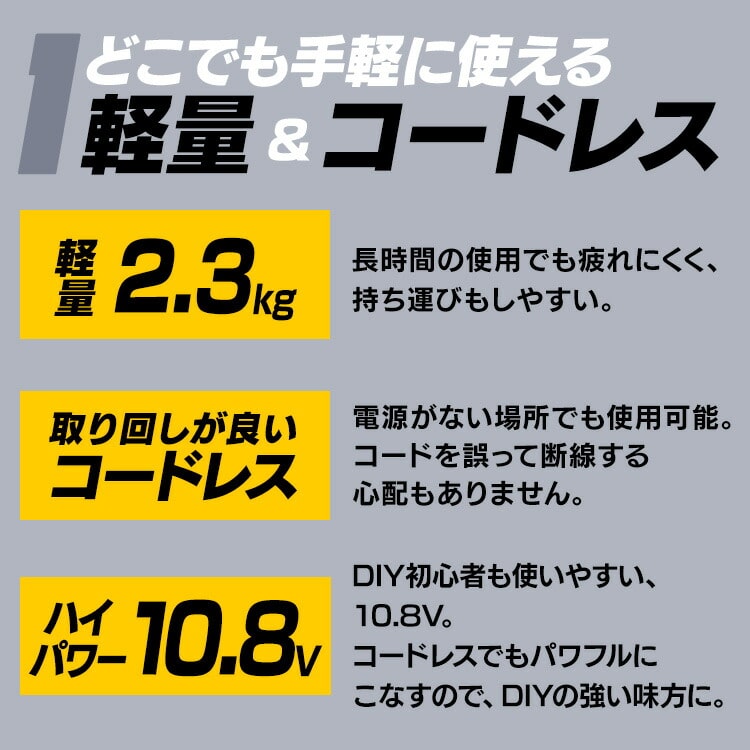 充電式丸のこ 10.8V JSC125 【バッテリー付き】: アイリスオーヤマ公式