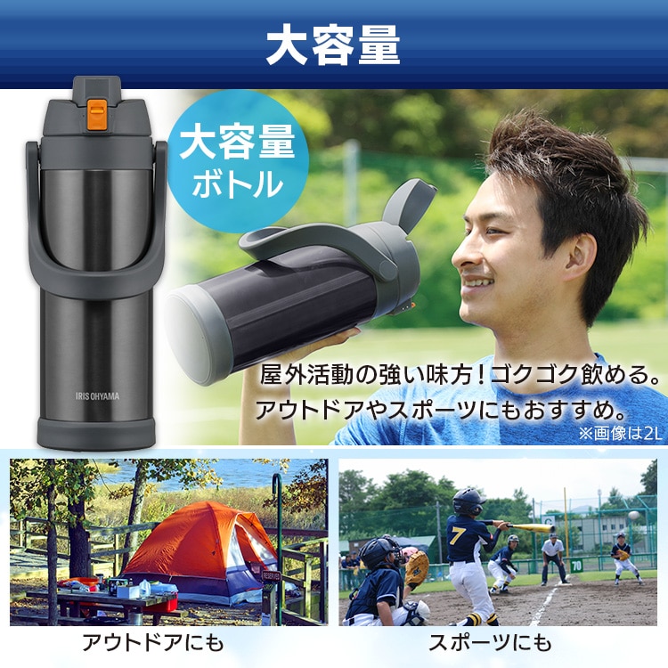 ステンレスケータイボトルスポーツジャグ SJ-2500 グレー グレー