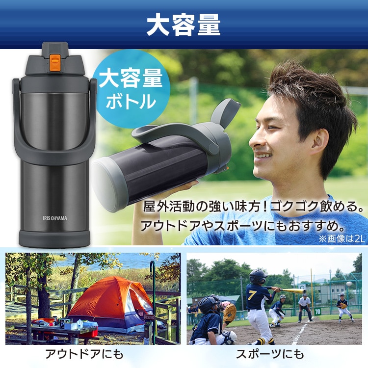 ステンレスケータイボトルスポーツジャグ SJ-3000 グレー グレー