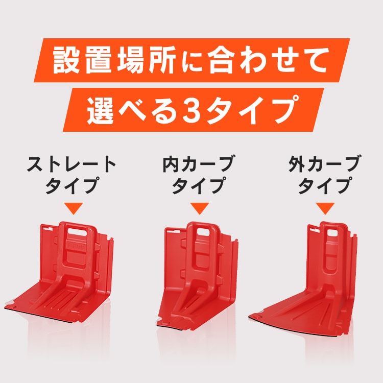 止水板 内カーブタイプ FCB-61U レッド 内カーブ