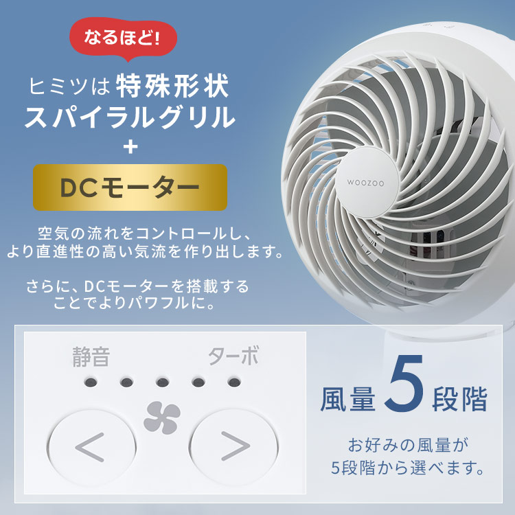 サーキュレーター DCモーター PCF-BD15BTEC-W ホワイト 安心延長保証