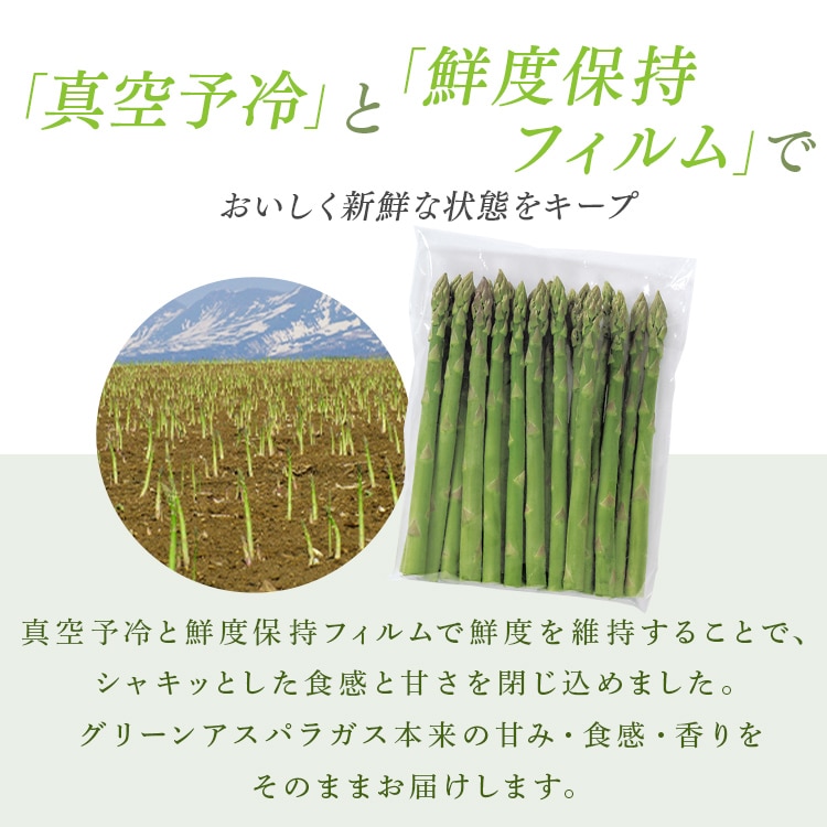 美瑛産グリーンアスパラガス600g(200g×3) 【時間指定不可】【代引不可】【同梱不可】【プラザセレクト】