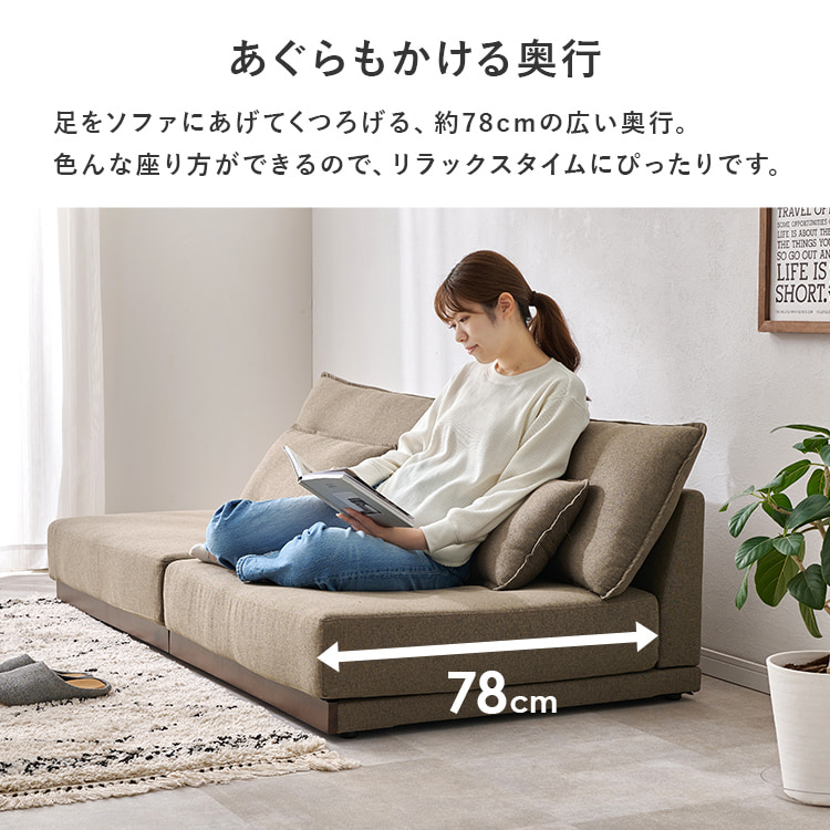 \13倍マイル!6月14日まで/ローソファ LSF-4442-N-LGY ライトグレー【時間指定不可】【代引不可】【同梱不可】 ライトグレー