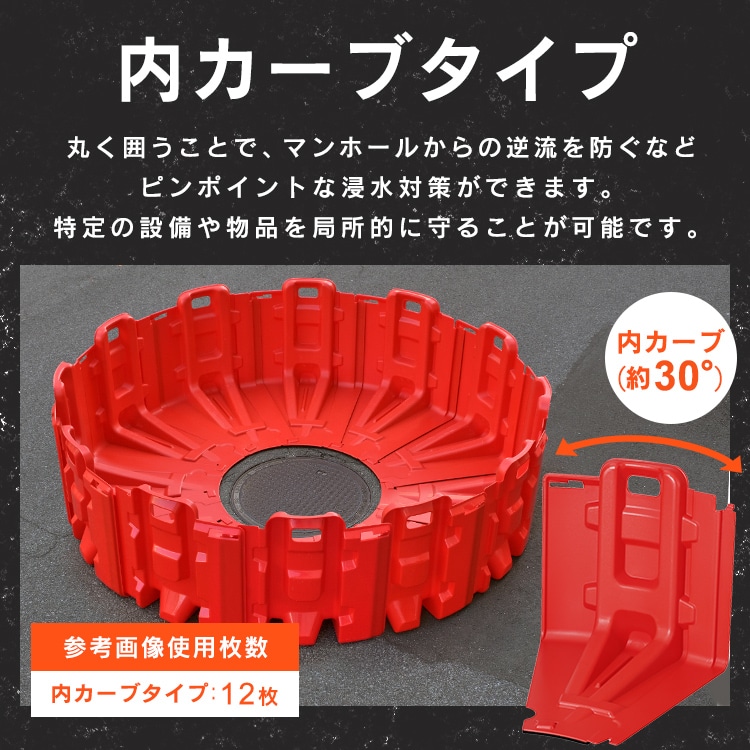 止水板 外カーブタイプ FCB-61C レッド 外カーブ