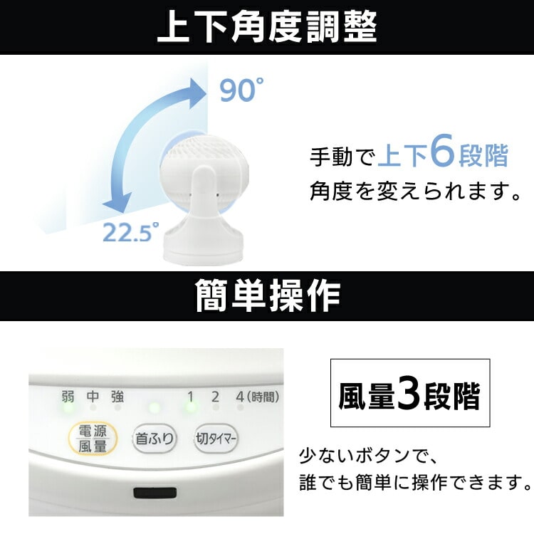 サーキュレーター 8畳 リモコン首振り マカロン型 PCF-MKC15-B