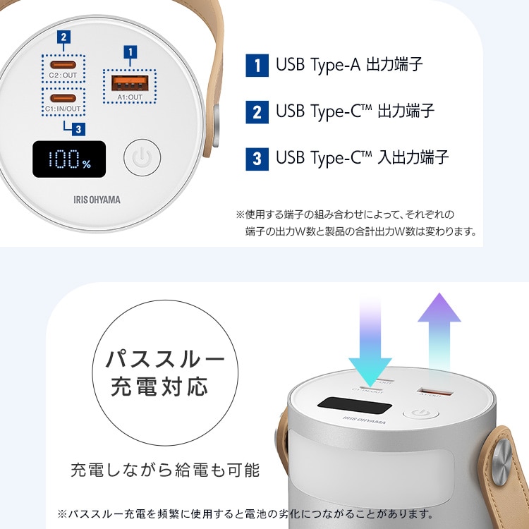 バッテリーステーション ボトル型 IBT-B40065-W ホワイト 安心延長保証