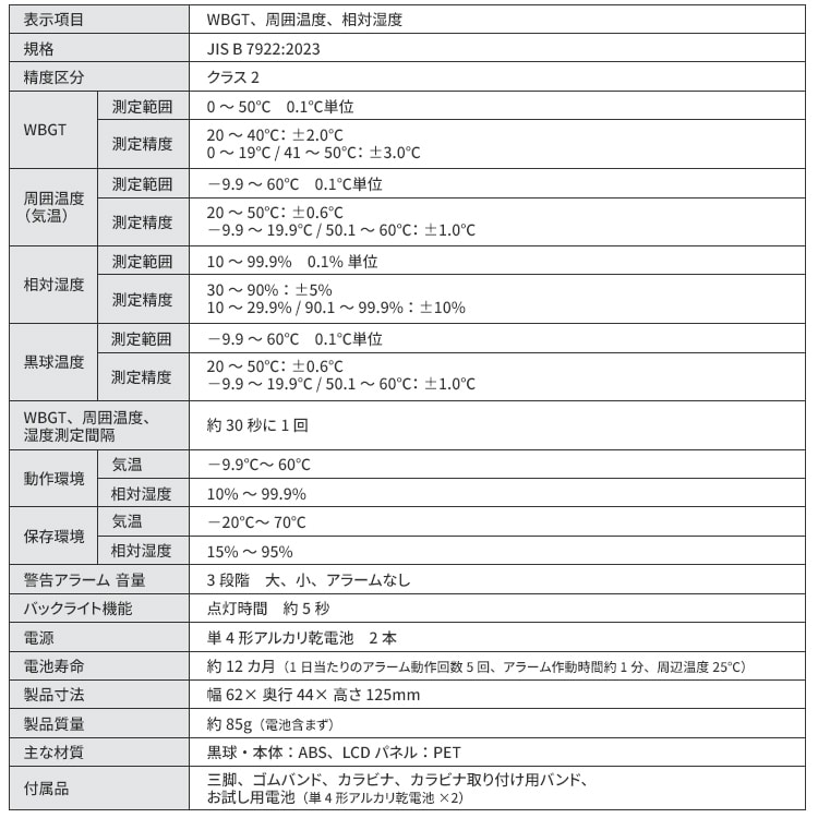 黒球式熱中症指数計 KETM-01-W ホワイト