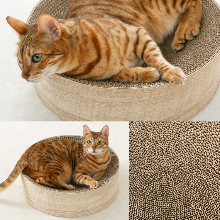 猫のつめとぎボウル またたびの香り付き 木目