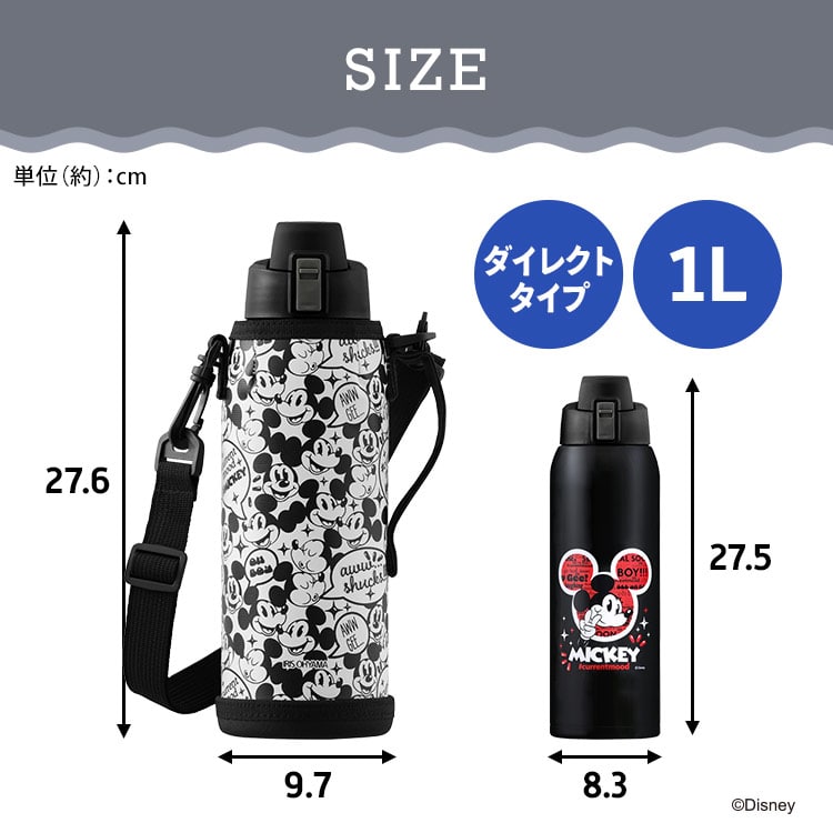 ステンレスケータイボトルダイレクトボトル NDDB-1000 ミッキー