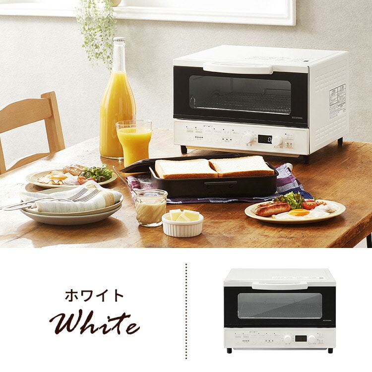 オーブントースター マイコン式 4枚焼き MOT-401-W ホワイト(ホワイト