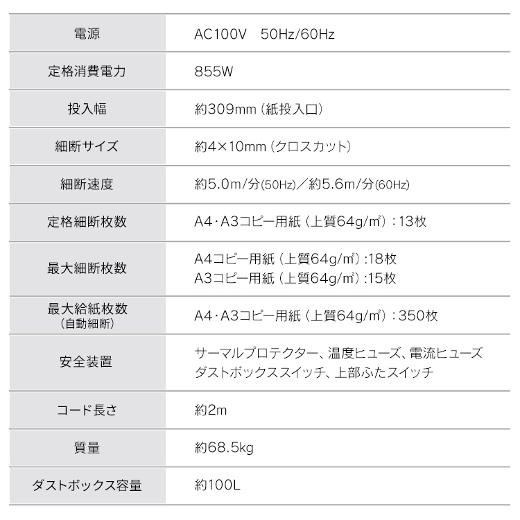 オートフィードシュレッダー AF350C-A3 ホワイト 安心延長保証