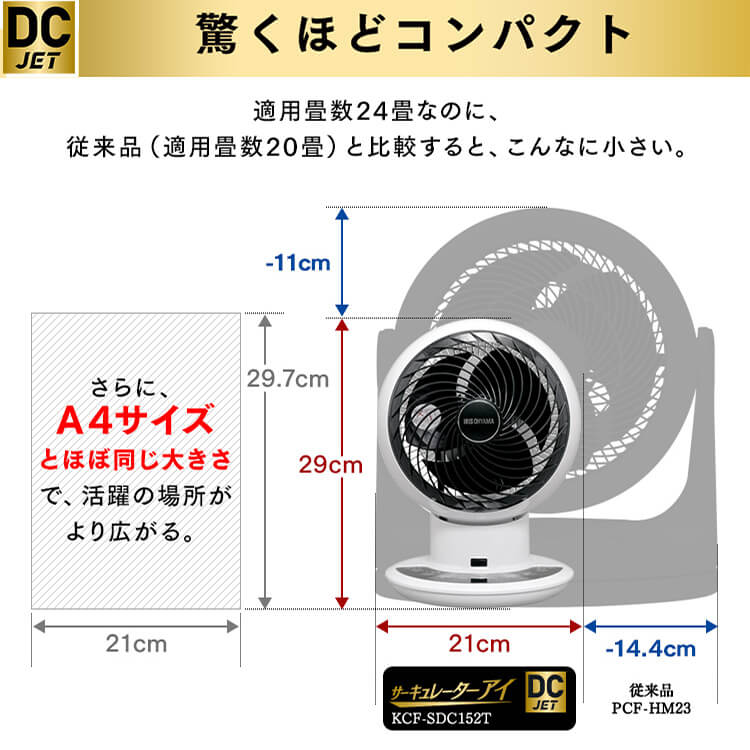 サーキュレーターアイ DC JET 15cm KCF-SDC152T-W パールホワイト