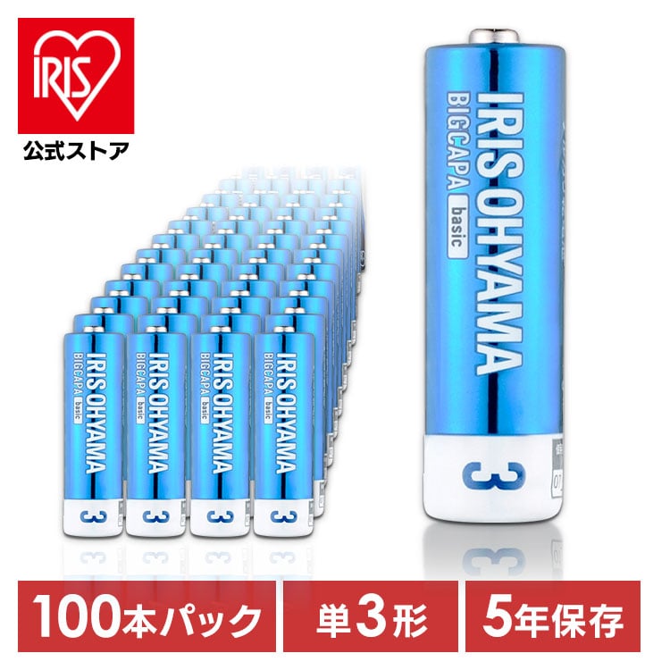 BIGCAPA basic α アルカリ乾電池 単3形×100本セット LR6Bba/100SET