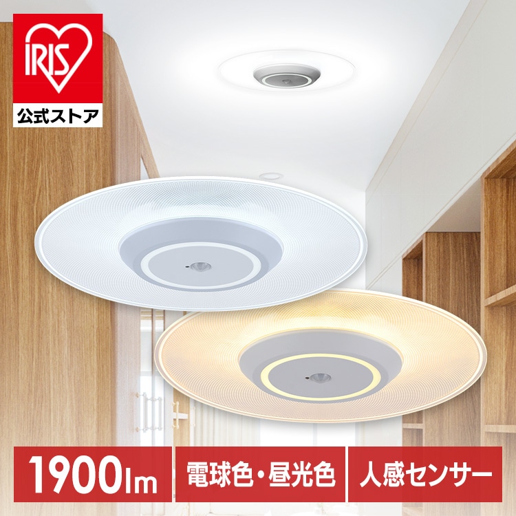 小型シーリングライト 導光板 1900lm 電球色 人感センサー付 SCL190L-MS-P 安心延長保証