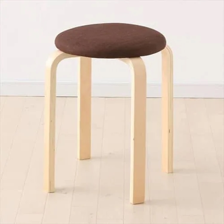 ［マイル5倍！12/7迄］木製スツール ファブリック SL-02F ブラウン