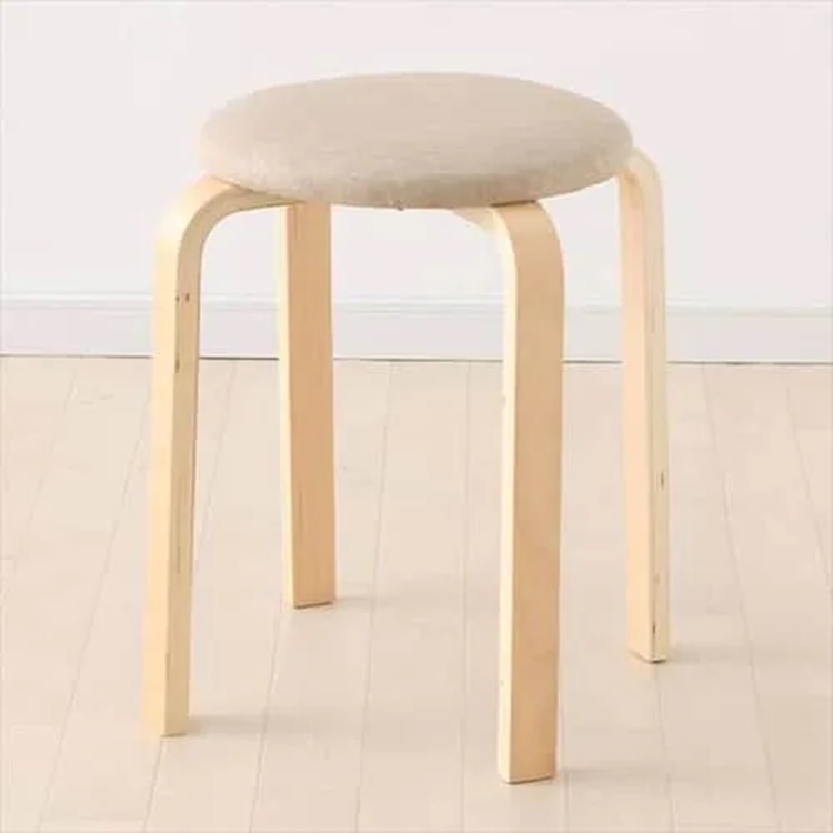 ［マイル5倍！12/7迄］木製スツール ファブリック SL-02F ベージュ