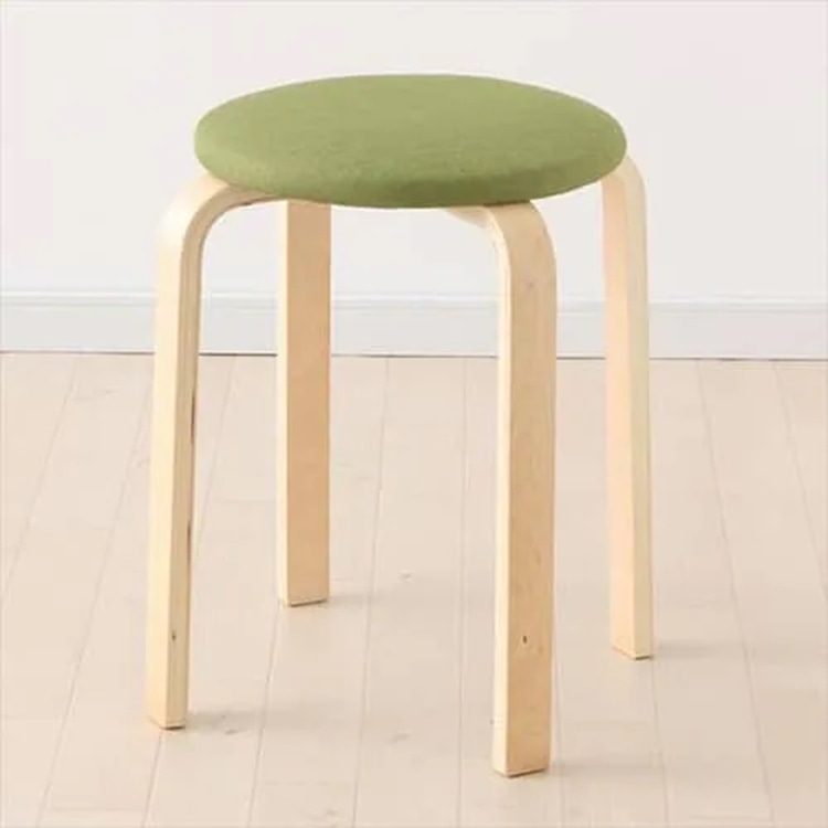 ［マイル5倍！12/7迄］木製スツール ファブリック SL-02F グリーン