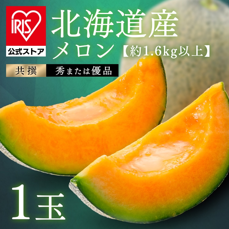北海道産赤肉メロン1玉（1玉約1.6kg以上） 【時間指定不可】【代引不可】【同梱不可】【プラザセレクト】