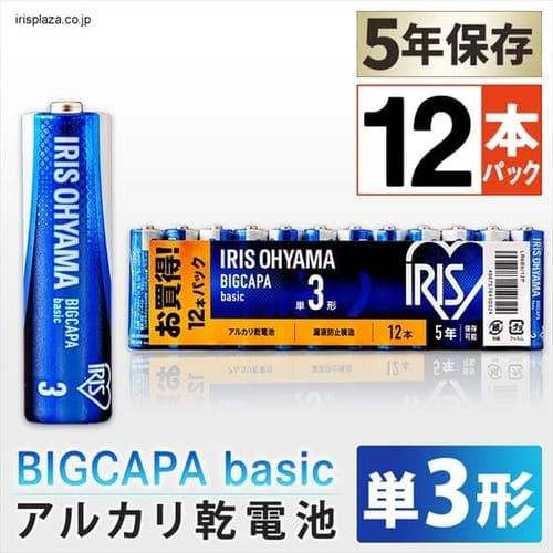 ［マイル5倍！12/7迄］[メール便]乾電池 BIGCAPA basic 単3形 12パック LR6Bb/12P