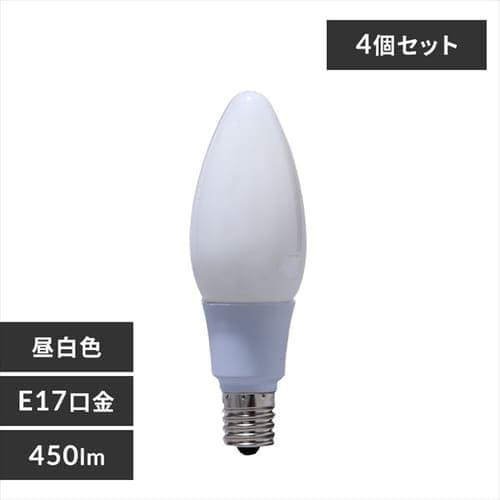 ［マイル5倍！12/7迄］[4個セット][ホワイトタイプ]LEDフィラメント電球調光器対応 40W形相当 昼白色 LDC4N-G-E17/D-FW