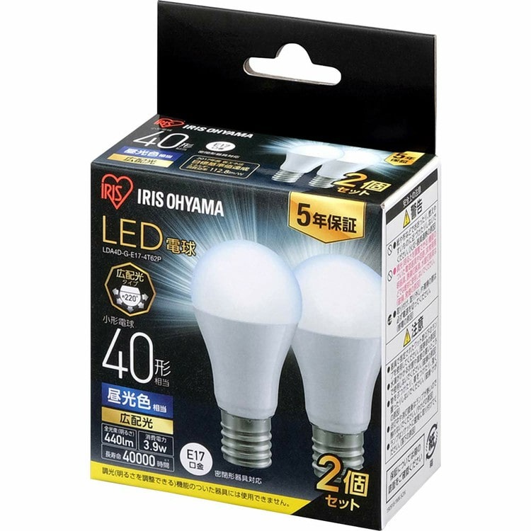 ［マイル5倍！12/7迄］[4個セット]LED電球 E17 広配光 40形相当 LDA4L-G-E17-4T62P 電球色