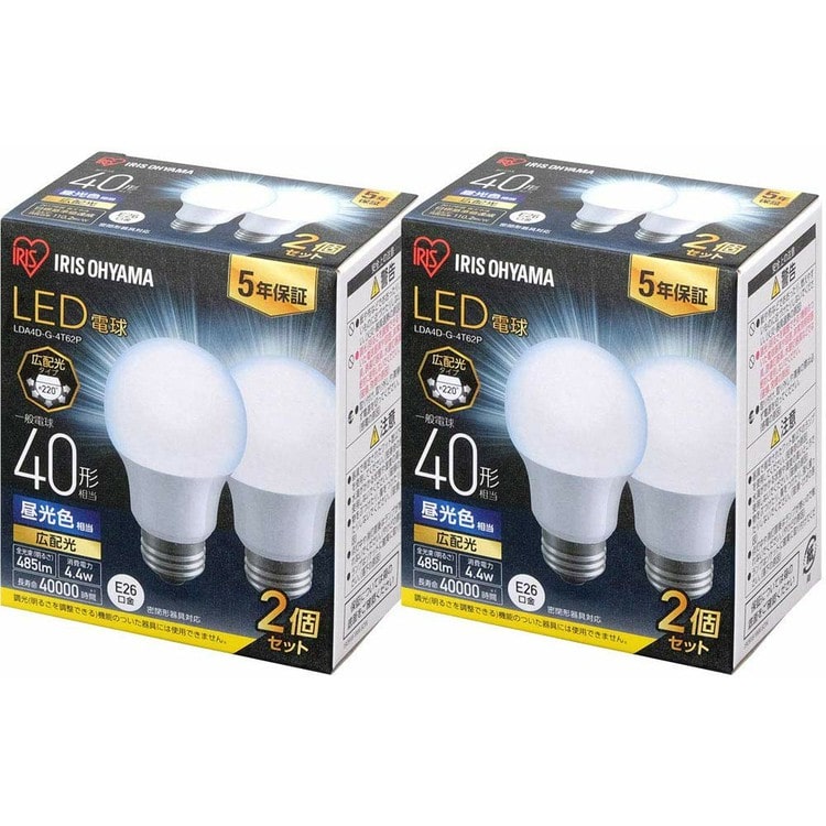 ［マイル5倍！12/7迄］[4個セット]LED電球 E26 広配光 40形相当 LDA4L-G-4T62P 電球色