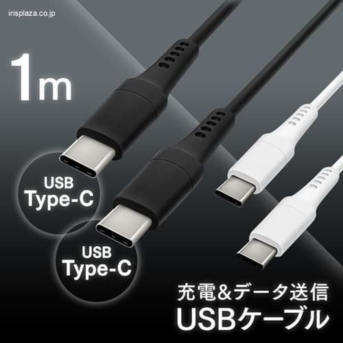 ［マイル5倍！12/7迄］[メール便][2個セット]USB-C to USB-Cケーブル 1m ICCC-A10-B ブラック