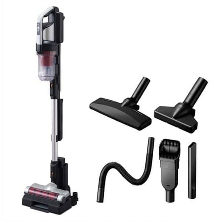 ［マイル5倍！12/7迄］サイクロンスティッククリーナー コードレス パワーヘッド モップ付 SCD-131P シルバー + 別売アタッチメントツールセット MTS31