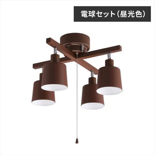 ［マイル5倍！12/7迄］[電球セット(昼光色)]4灯シーリング クロス CE4LA-20C-T ブラウン