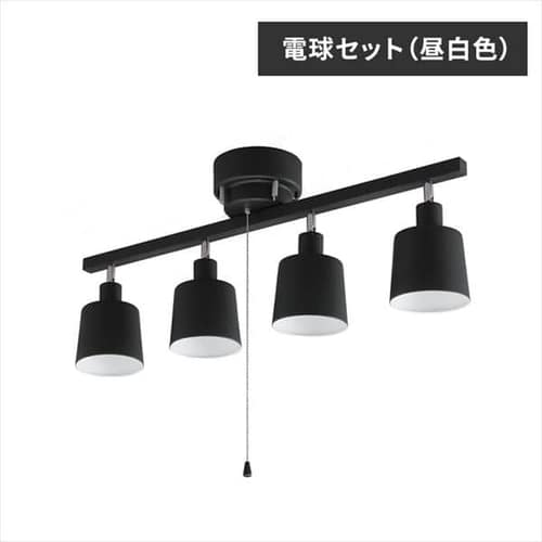 ［マイル5倍！12/7迄］[電球セット(昼白色)]4灯シーリング ストレート CE4LA-20S-B ブラック