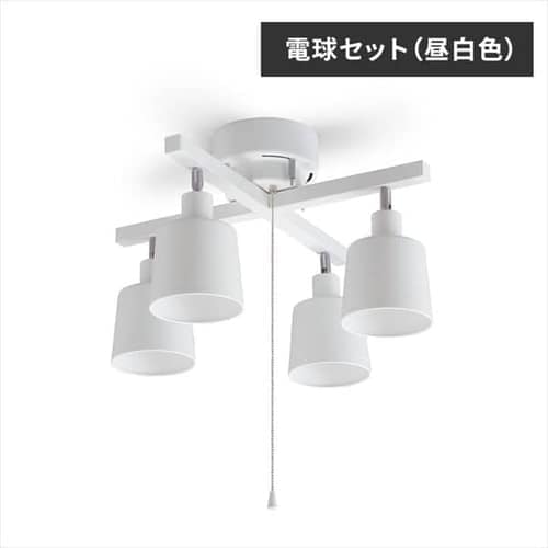 ［マイル5倍！12/7迄］[電球セット(昼白色)]4灯シーリング クロス CE4LA-20C-W ホワイト