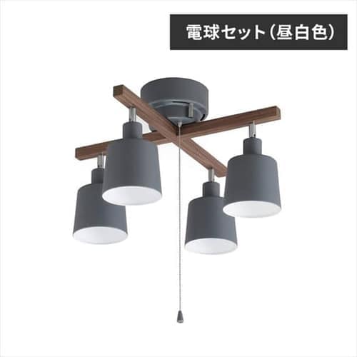 ［マイル5倍！12/7迄］[電球セット(昼白色)]4灯シーリング クロス CE4LA-20C-UH ウッド/グレー