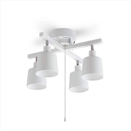 ［マイル5倍！12/7迄］[電球セット(電球色)]4灯シーリング クロス CE4LA-20C-W ホワイト